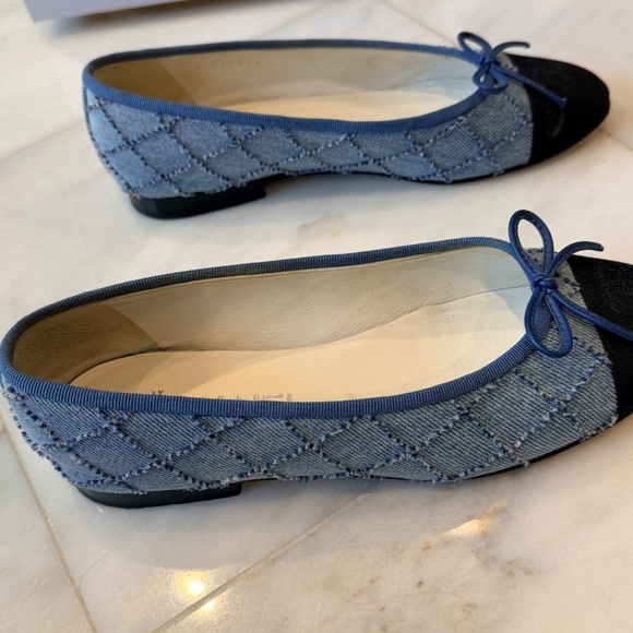 CHANEL Denim Quilted Ballet Flats 36 1/2 - Picture 4 of 10